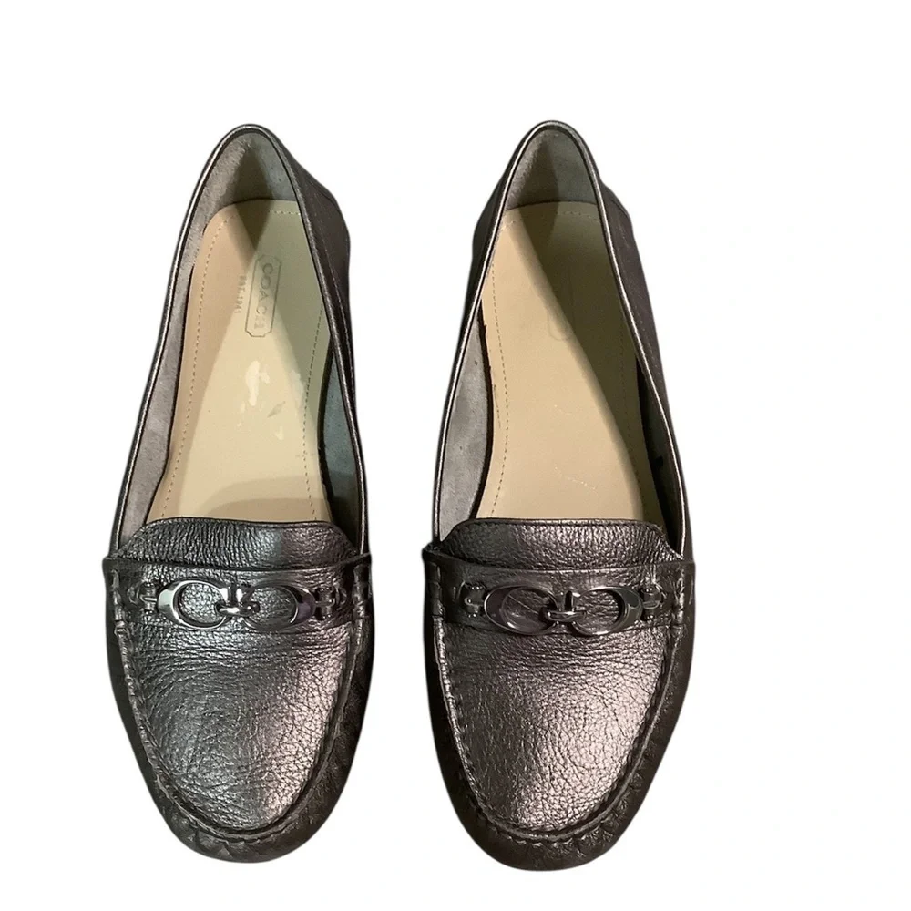 Coach Silver leather Loafers